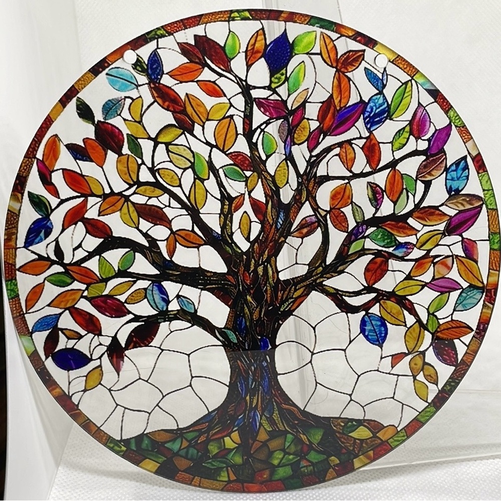 Suncatcher Acrylic Window Decor Bright Tree of Life 6” Hanging Decorations New